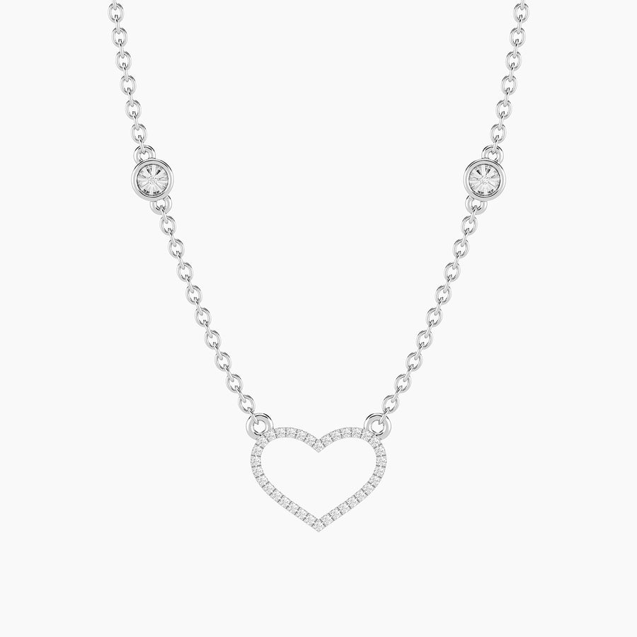 Lab-Grown Lucky Eight Heart Pendant Necklace
