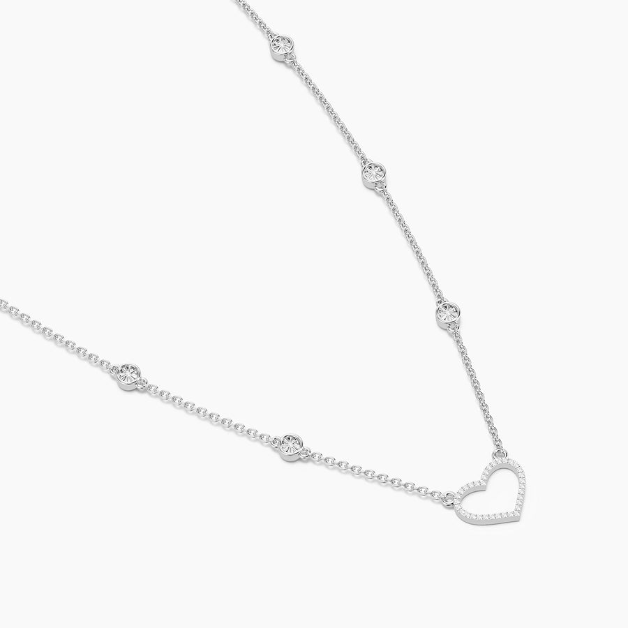 Lab-Grown Lucky Eight Heart Pendant Necklace