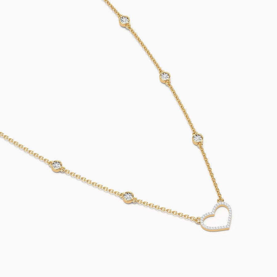 Lab-Grown Lucky Eight Heart Pendant Necklace