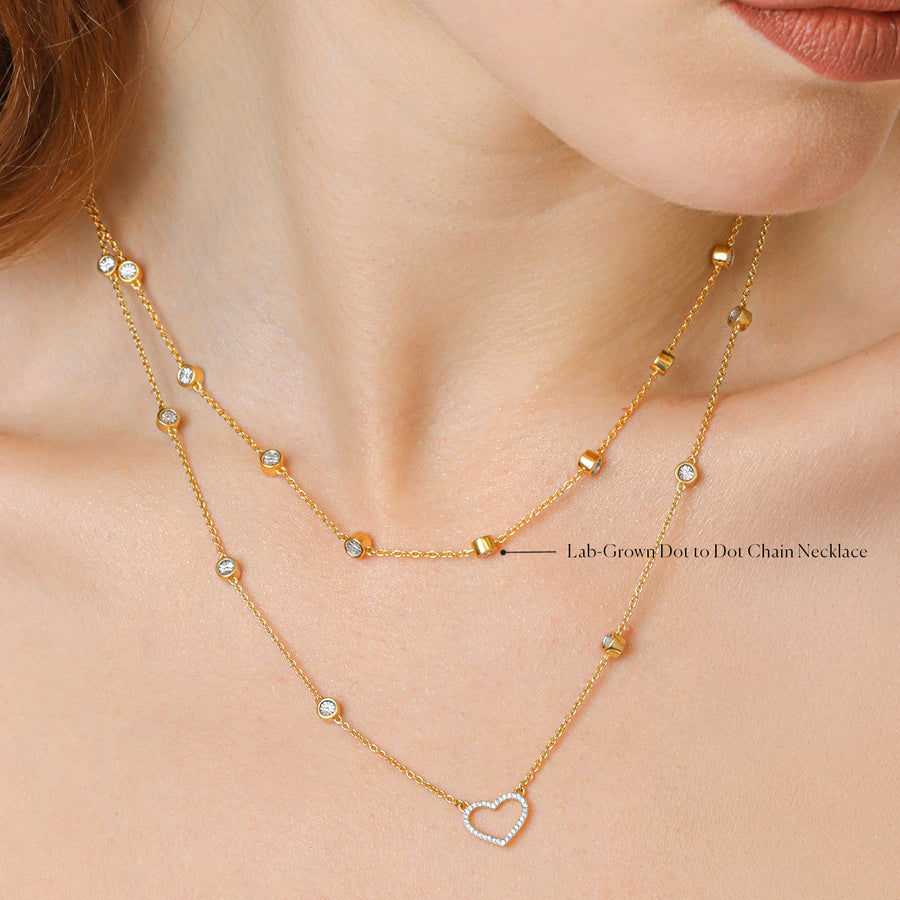 Lab-Grown Dot to Dot Chain Necklace