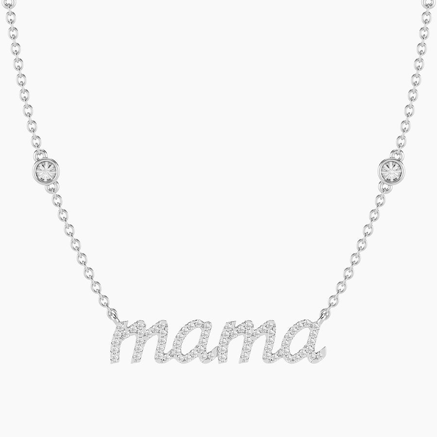 Lab-Grown Lucky Eight Mama Pendant Necklace