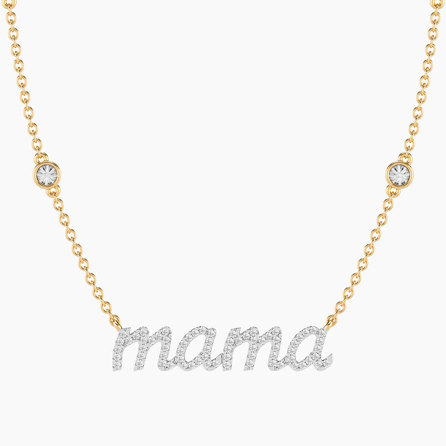 Lab-Grown Lucky Eight Mama Pendant Necklace