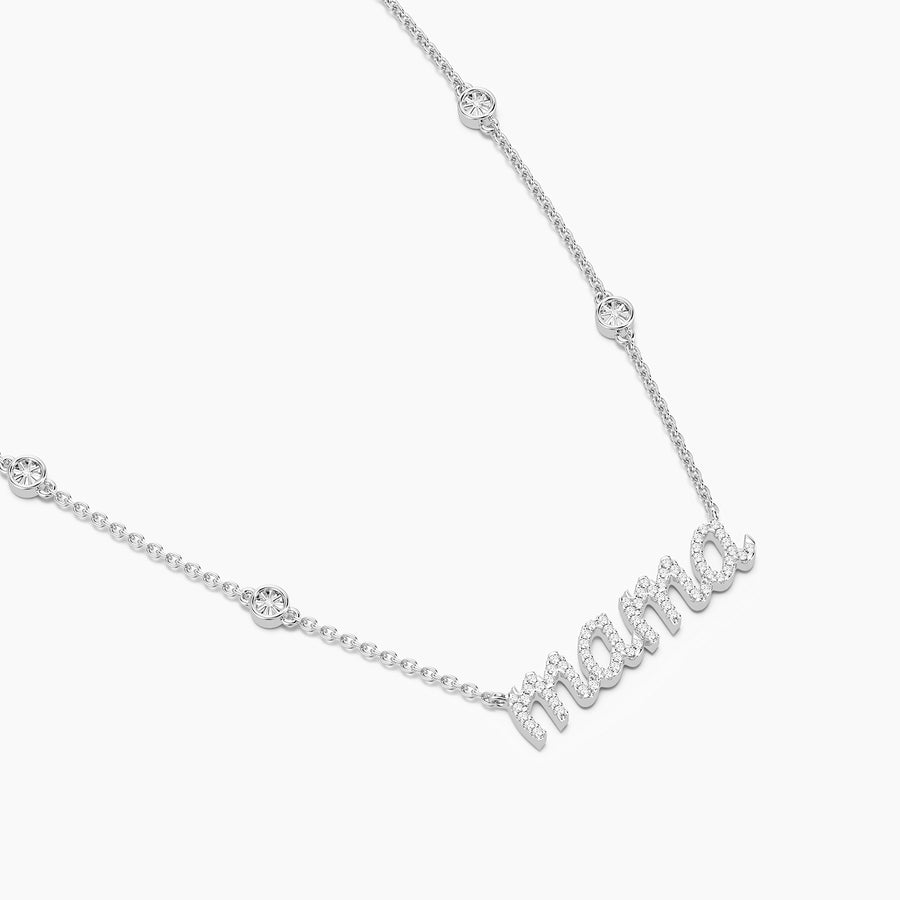 Lab-Grown Lucky Eight Mama Pendant Necklace