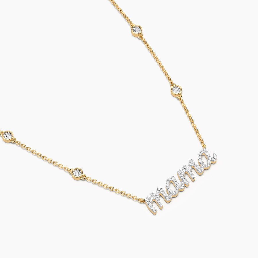 Lab-Grown Lucky Eight Mama Pendant Necklace