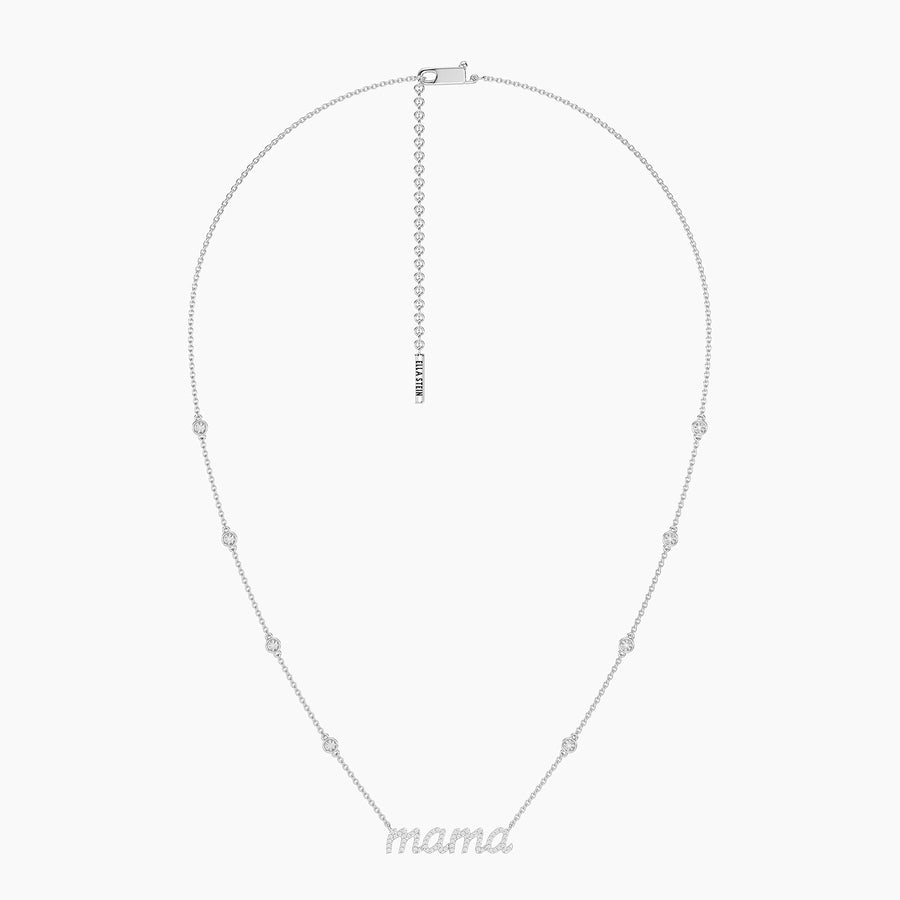 Lab-Grown Lucky Eight Mama Pendant Necklace