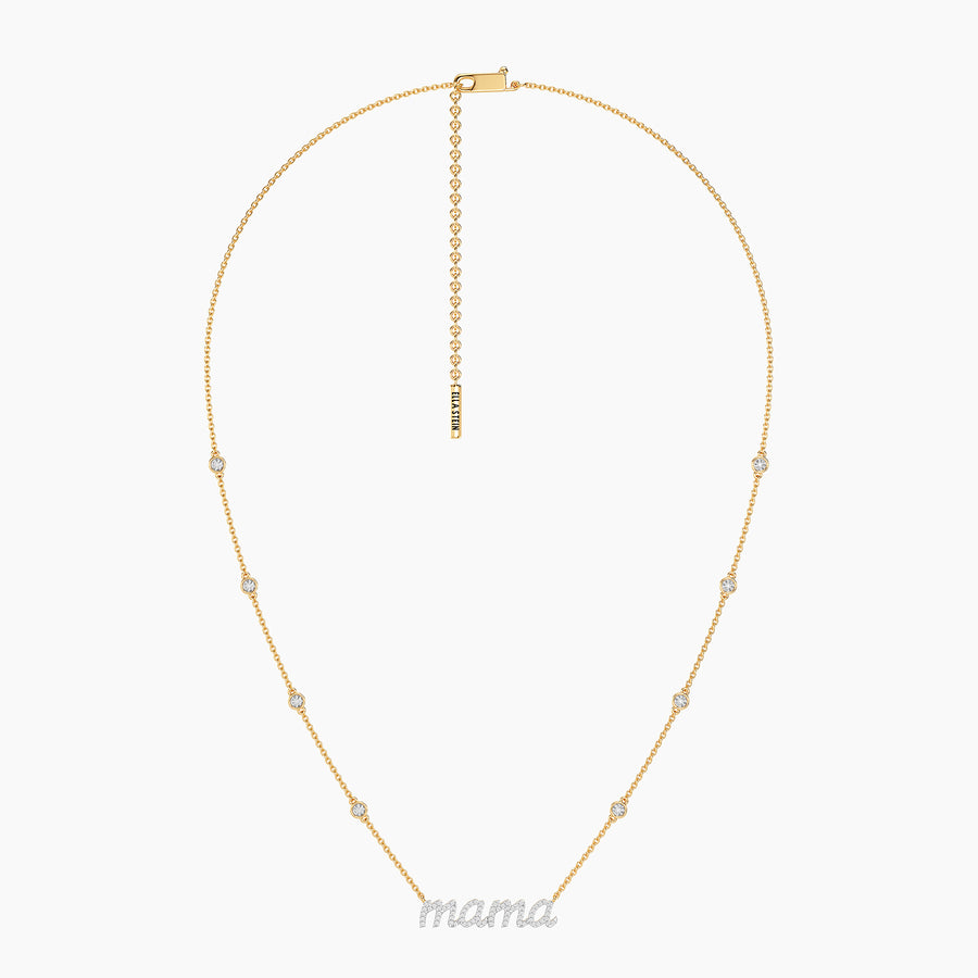 Lab-Grown Lucky Eight Mama Pendant Necklace