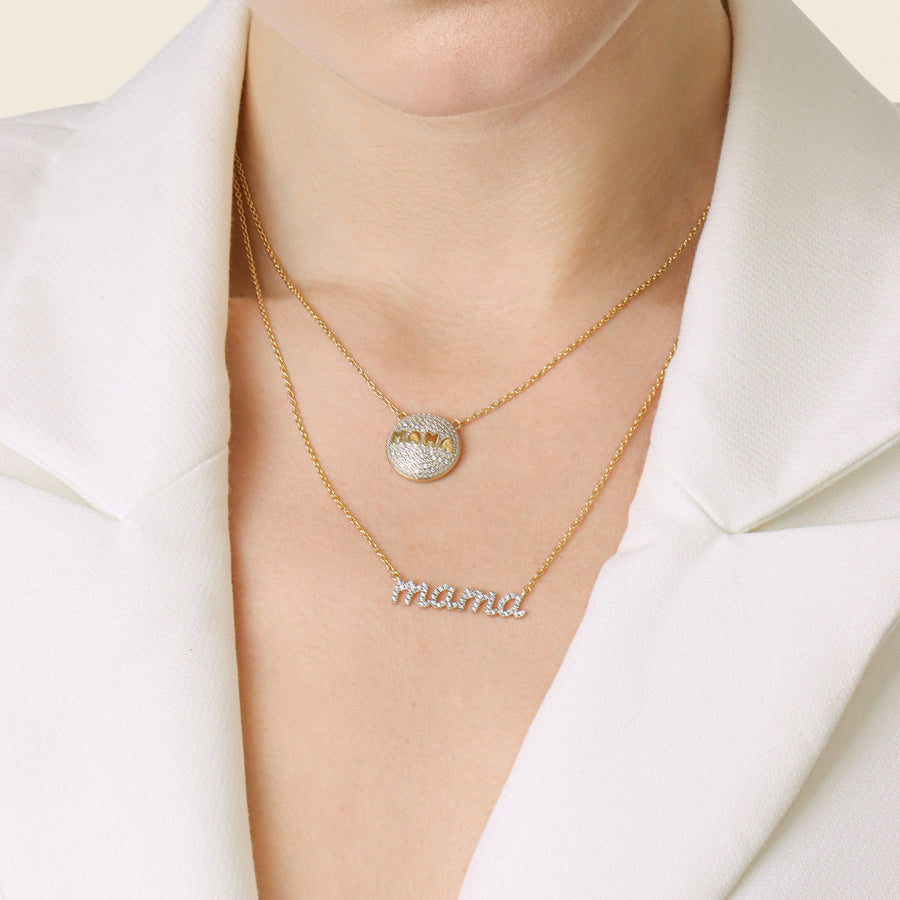 Lab-Grown Mama Pendant Necklace