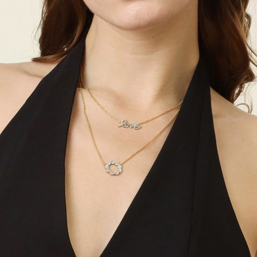Lab-Grown Family Knot Pendant Necklace