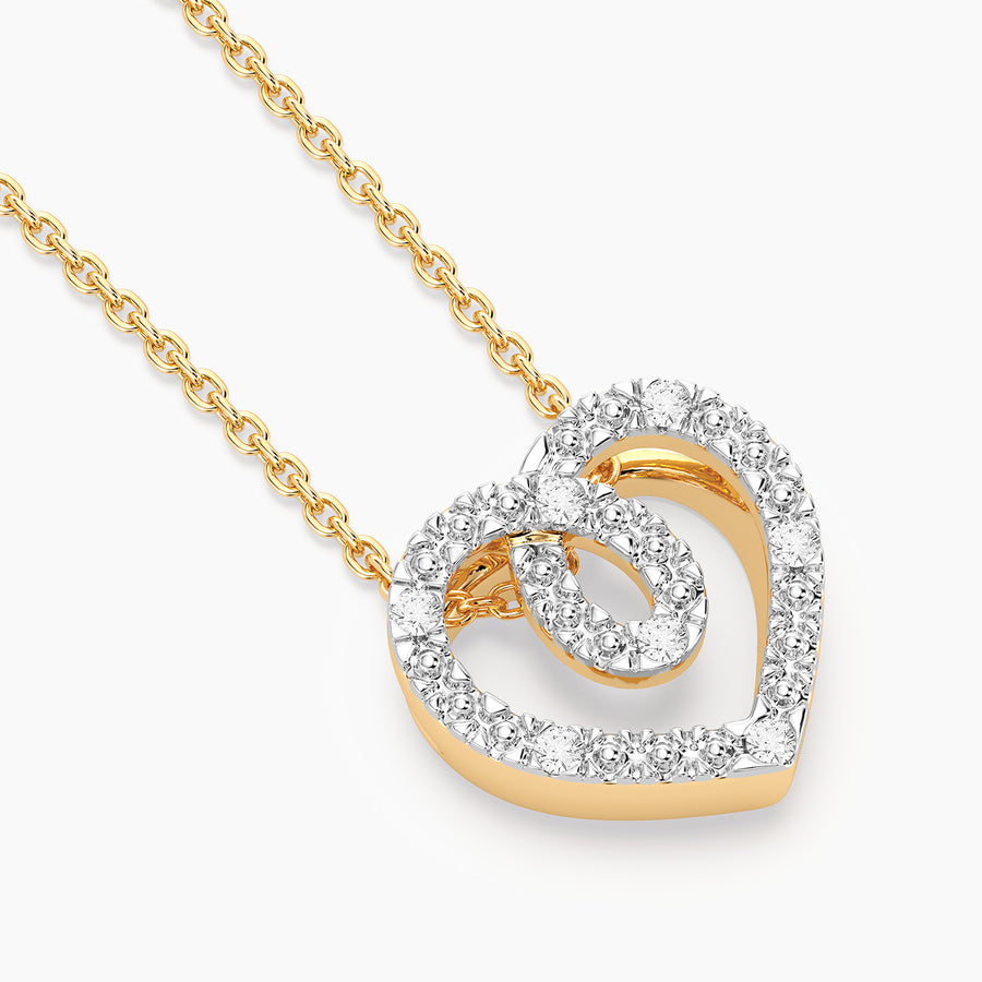 Lab-Grown Heart Intertwined Pendant Necklace