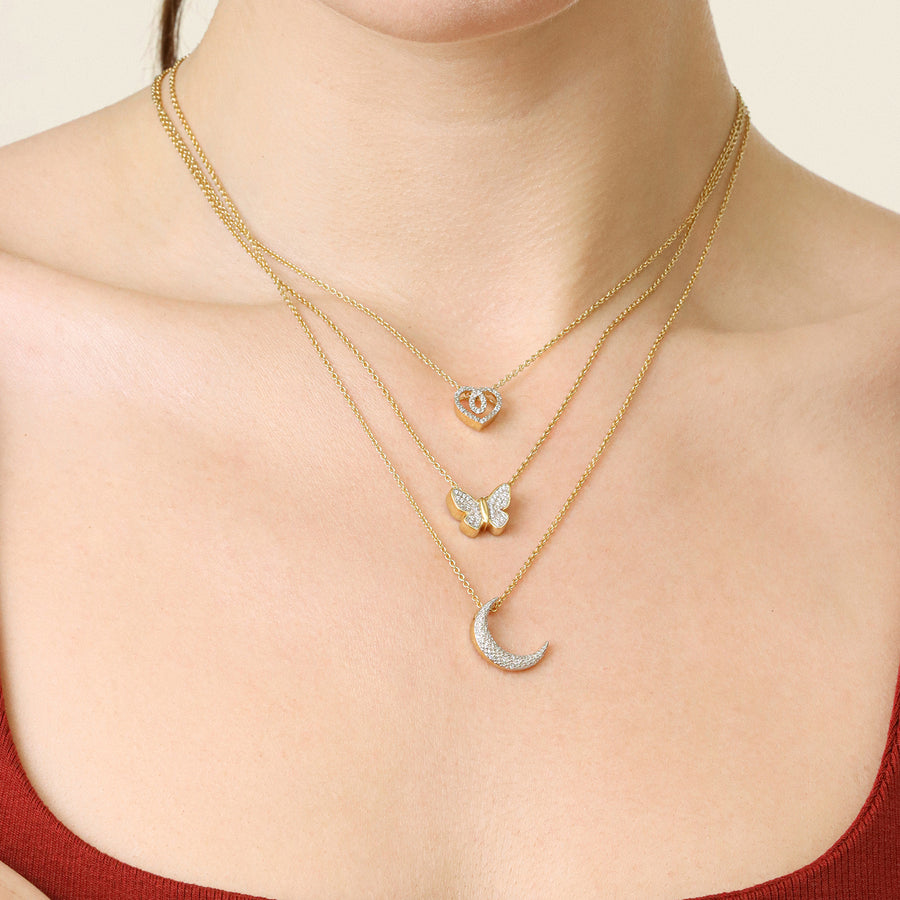 Lab-Grown Heart Intertwined Pendant Necklace