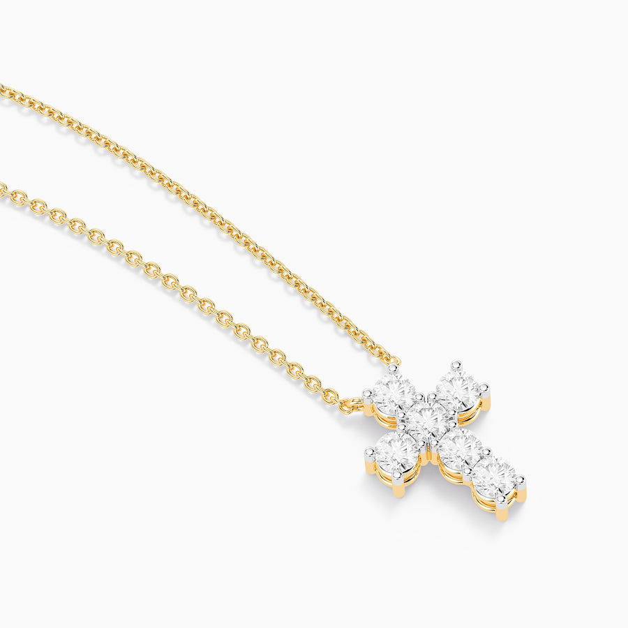 Lab-Grown Divine Grace Diamond Cross Pendant Necklace