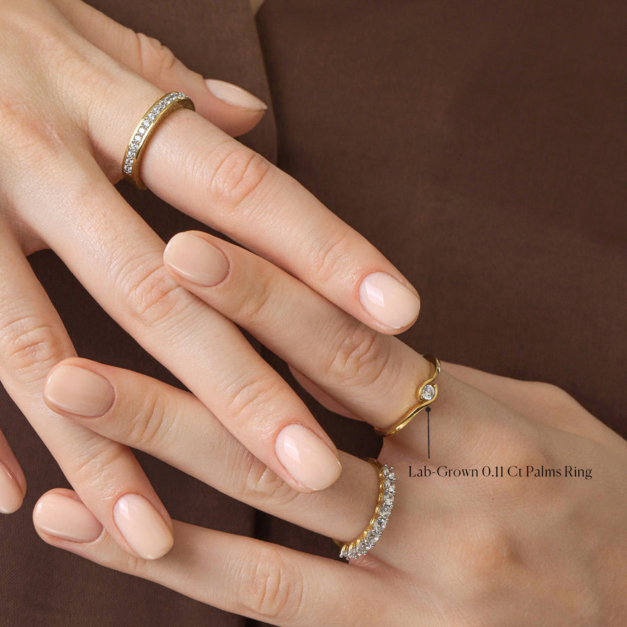 Lab-Grown 0.11 Ct Palms Ring