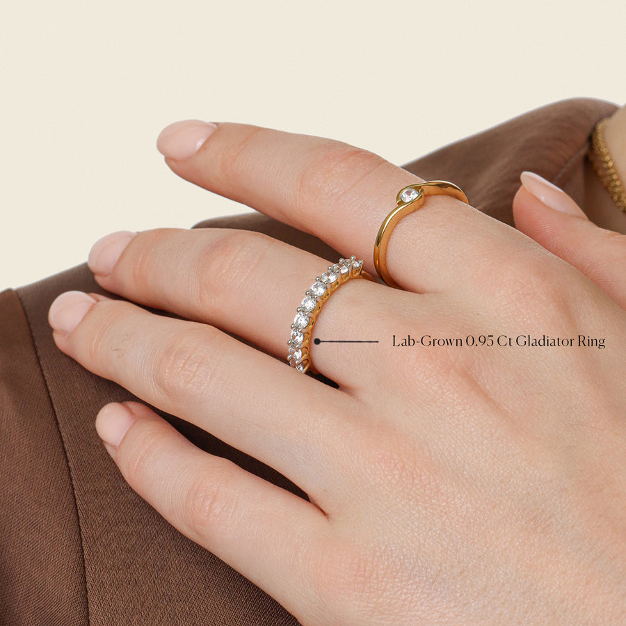 Lab-Grown 0.95 Ct Gladiator Ring