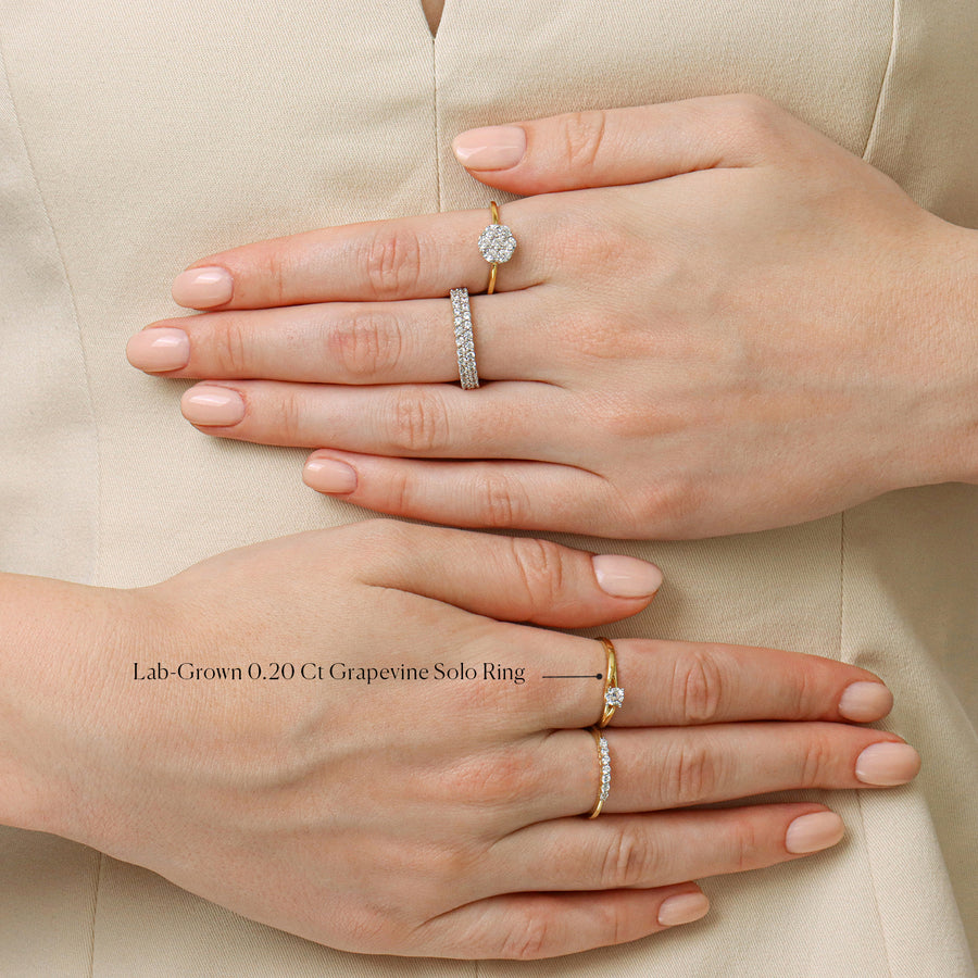 Lab-Grown 0.20 Ct Grapevine Solo Ring