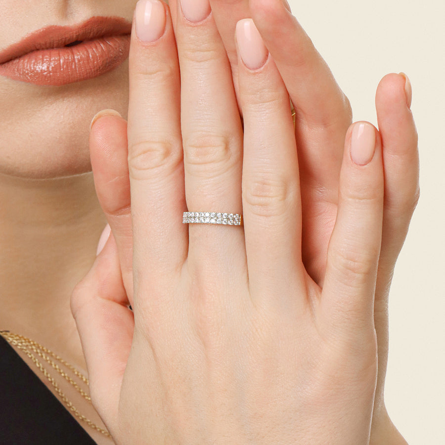 Lab-Grown  Shimmering Eternity Ring
