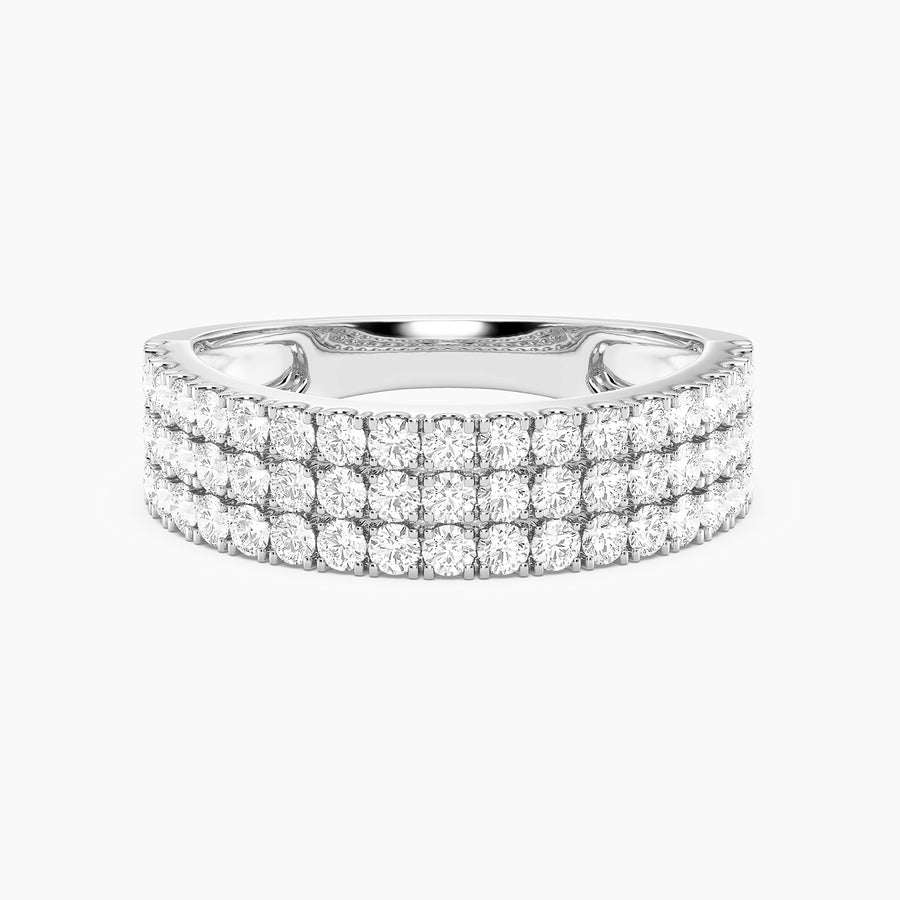 Lab-Grown Pave Triple Row Ring