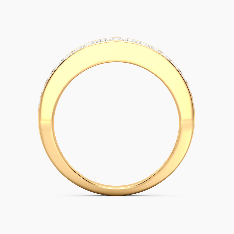 Lab-Grown  Bezel Bold Triple Row Ring