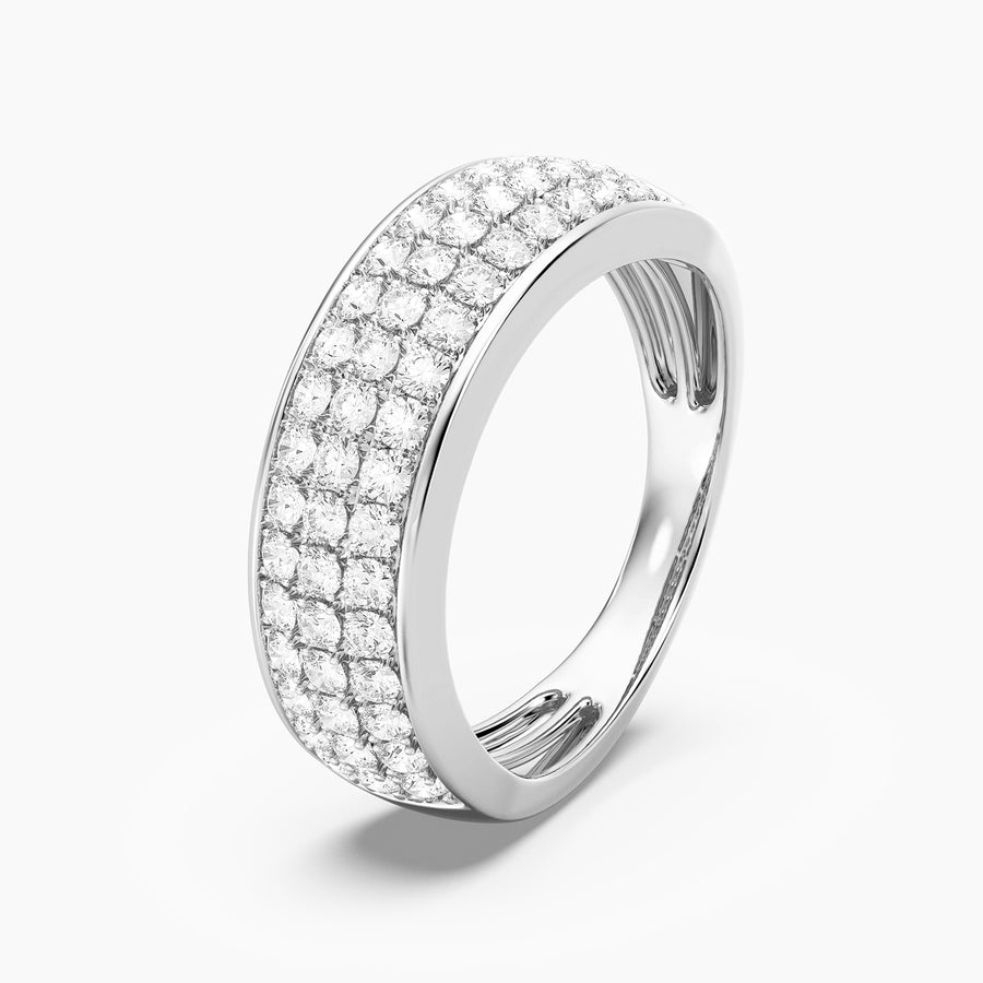 Lab-Grown Bezel Triple Row Ring