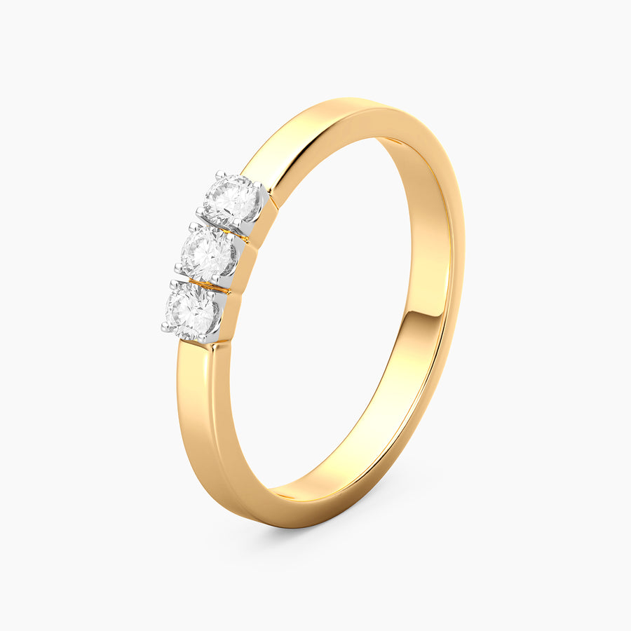 Lab-Grown Luxe Tri-Diamond Ring