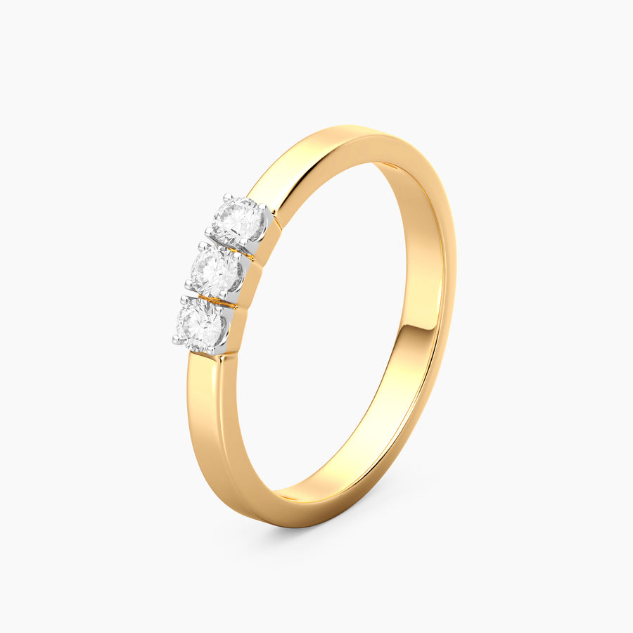 Lab-Grown Luxe Tri-Diamond Ring