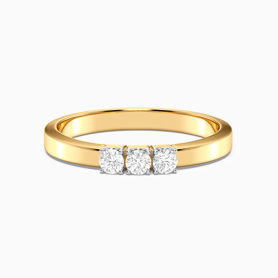 Lab-Grown Luxe Tri-Diamond Ring