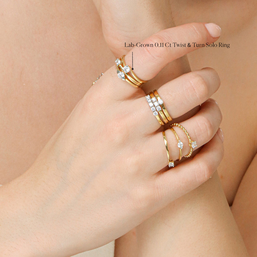Lab-Grown 0.11 Ct Twist & Turn Solo Ring