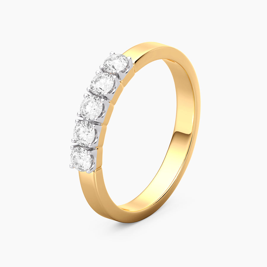 Lab-Grown  5-Stone Diamond Band Ring