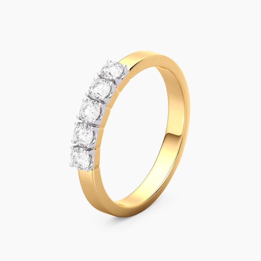 Lab-Grown  5-Stone Diamond Band Ring