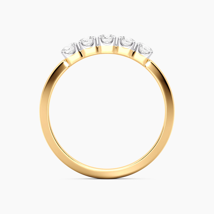 Lab-Grown  5-Stone Diamond Band Ring
