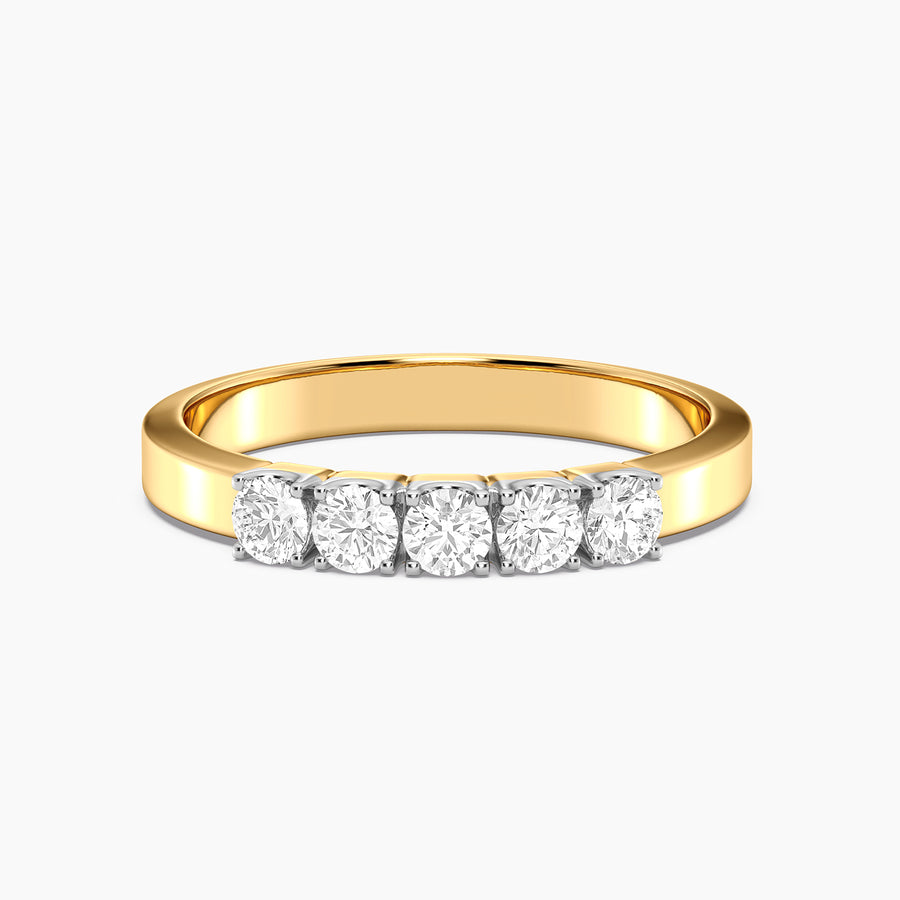 Lab-Grown  5-Stone Diamond Band Ring