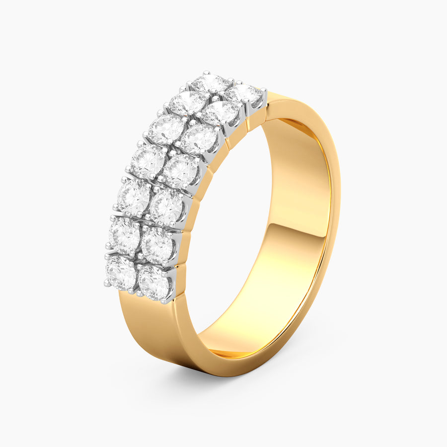 Lab-Grown Pave Double Row Ring