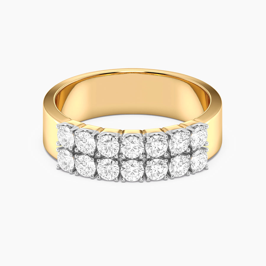 Lab-Grown Pave Double Row Ring