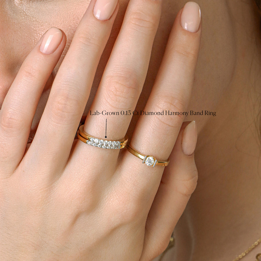 Lab-Grown 0.13 Ct  Diamond Harmony Band Ring