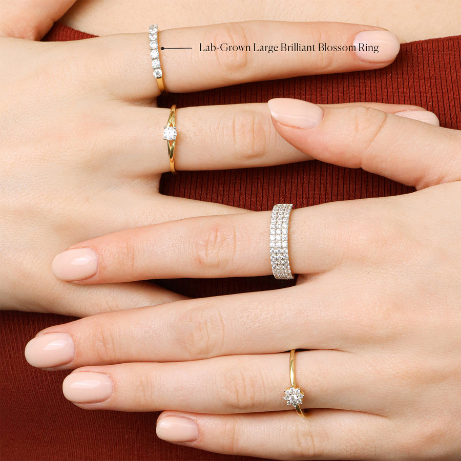 Lab-Grown Large Brilliant Blossom Ring