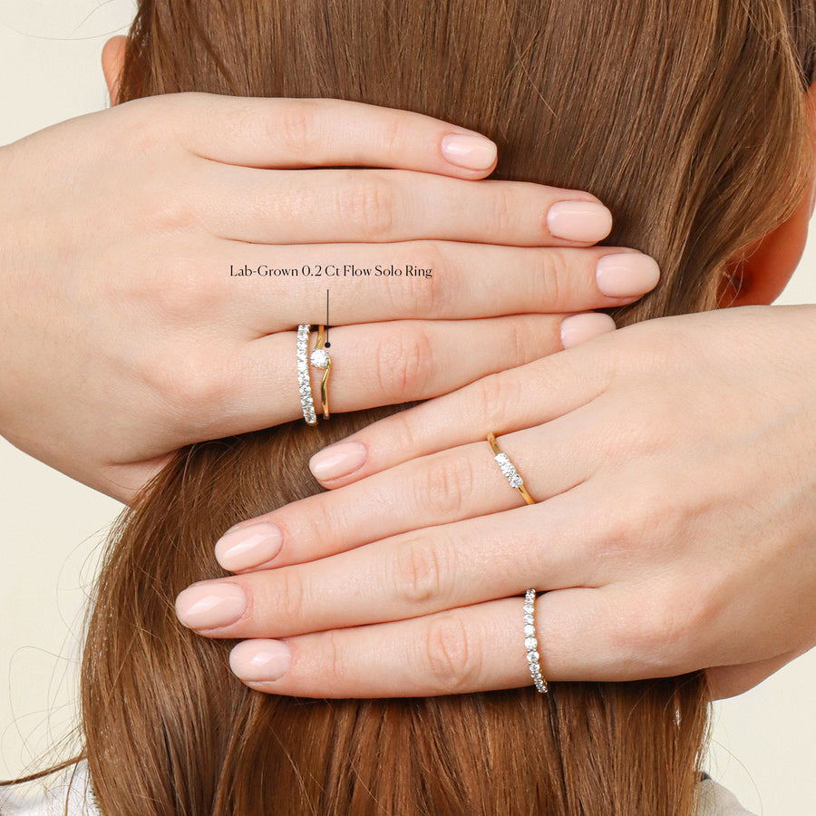 Lab-Grown 0.20 Ct Flow Solo Ring