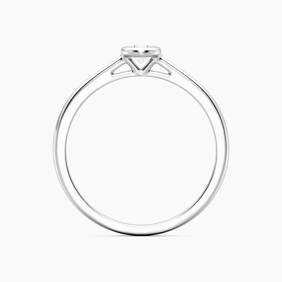 Lab-Grown 0.13 Ct Gold Solitaire Bezel Set Ring