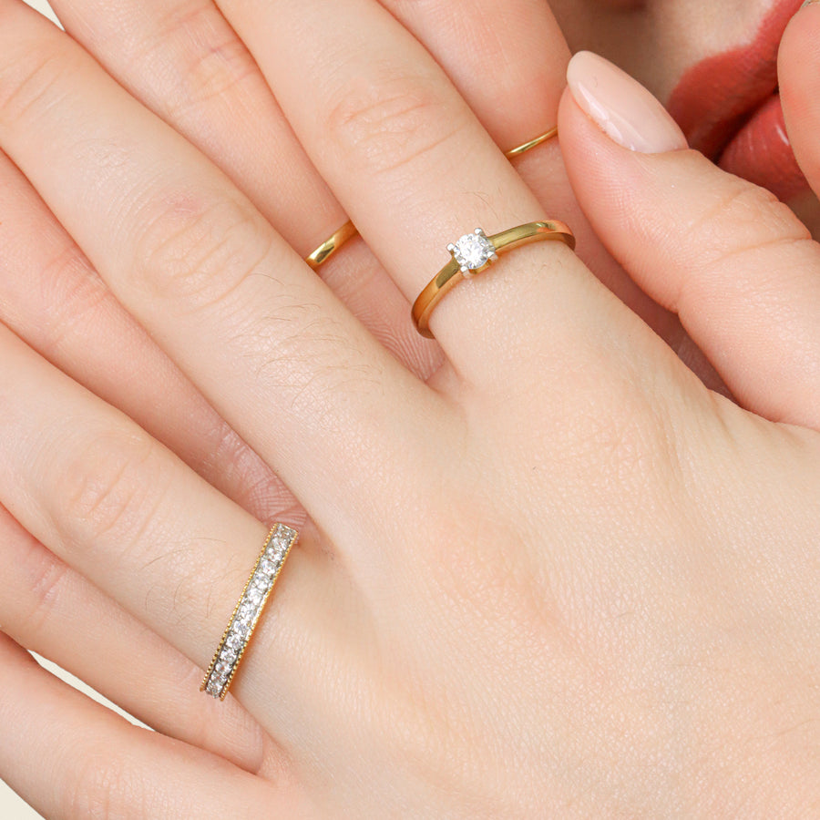 Lab-Grown 0.2 Ct Pillars Solo Ring
