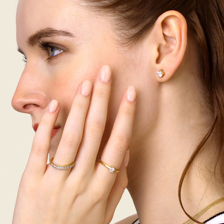 Lab-Grown 0.2 Ct Pillars Solo Ring