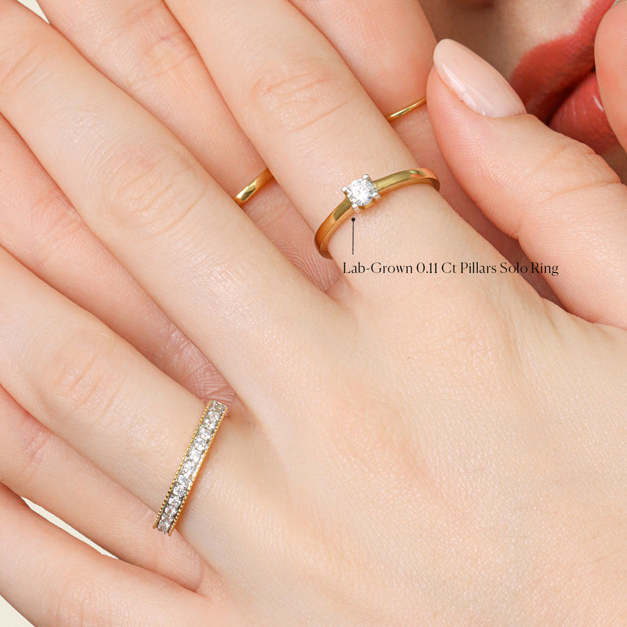 Lab-Grown 0.11 Ct Pillars Solo Ring