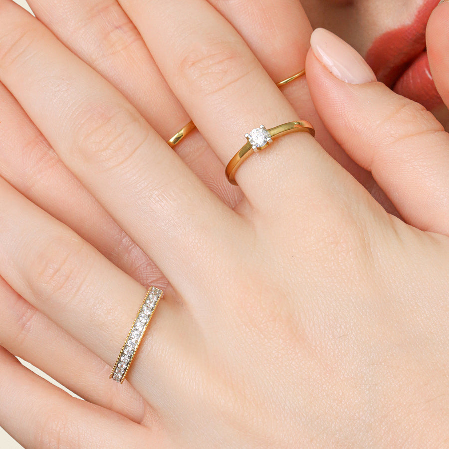 Lab-Grown 0.2 Ct Pillars Solo Ring