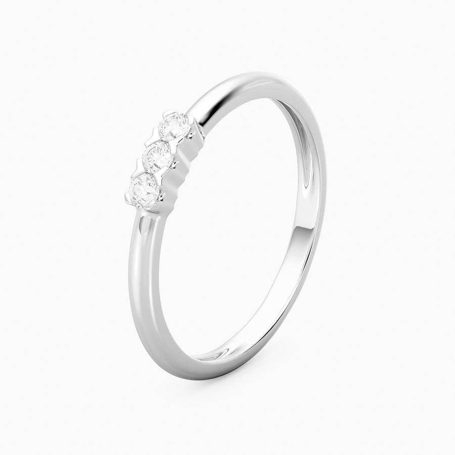 Lab-Grown 0.10 Ct Tri-Stone Brilliance Ring