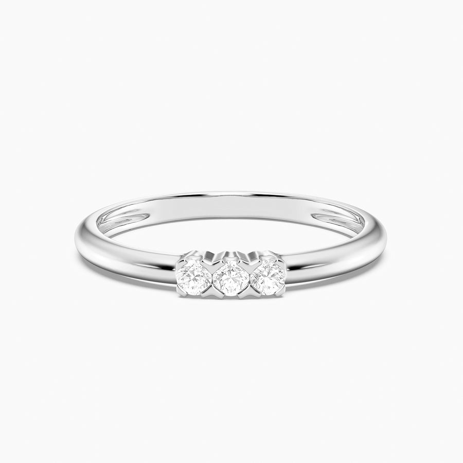 Lab-Grown 0.10 Ct Tri-Stone Brilliance Ring