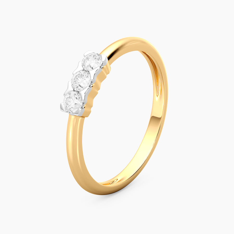 Lab-Grown 0.22 Ct Tri-Stone Brilliance Ring