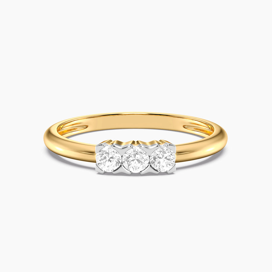 Lab-Grown 0.22 Ct Tri-Stone Brilliance Ring