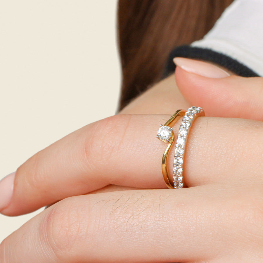 Lab-Grown 0.2 Ct Twist & Turn Solo Ring