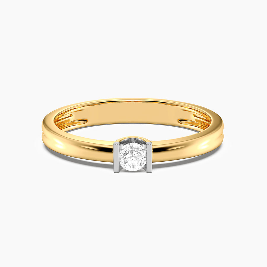 Lab-Grown 0.11 Ct Twin Bar Stackable Ring