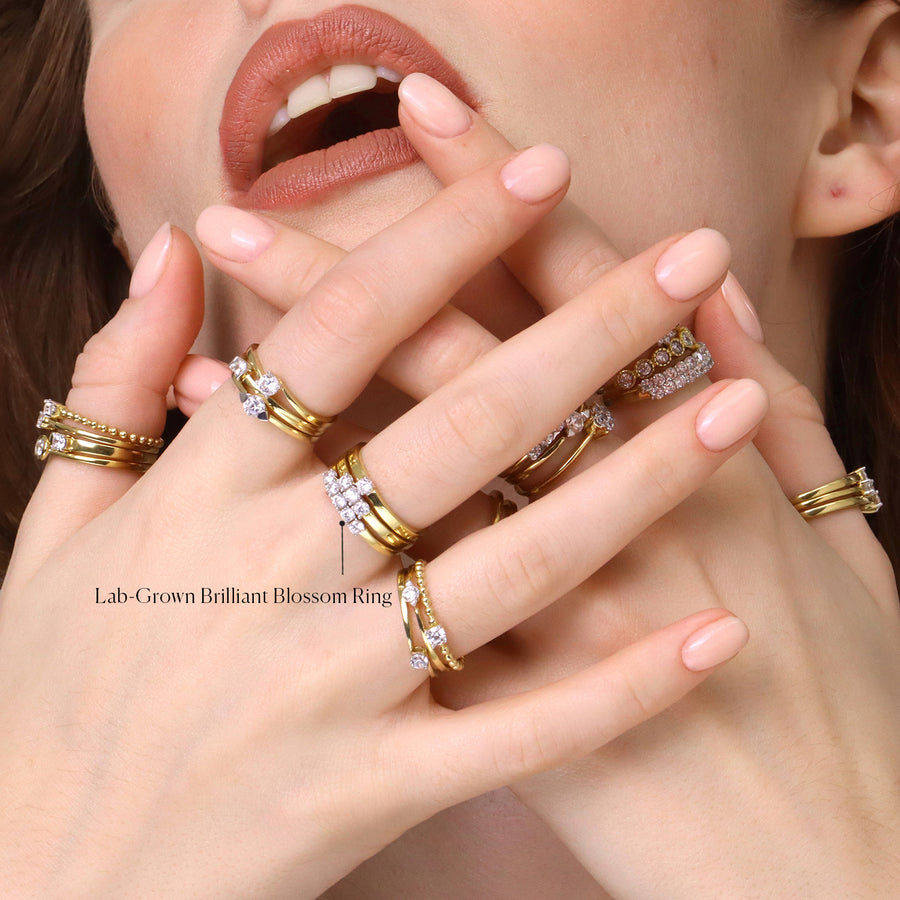 Lab-Grown  Brilliant Blossom Ring