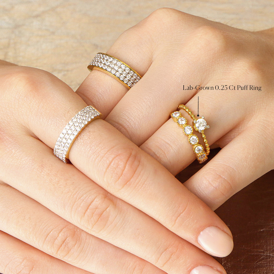 Lab-Grown 0.25 Ct Puff Ring