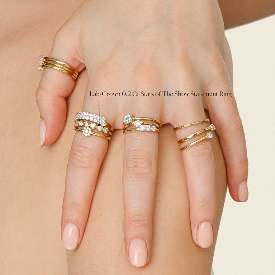 Lab-Grown 0.29 Ct Stars of The Show Statement Ring