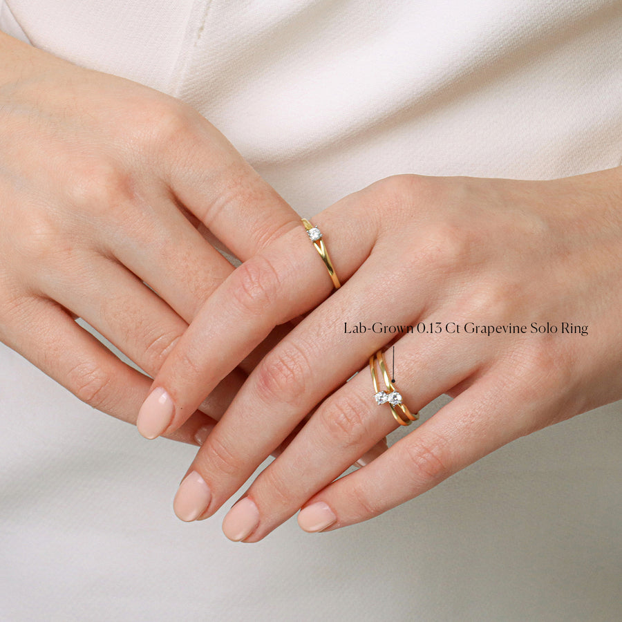Lab-Grown 0.13 Ct Grapevine Solo Ring